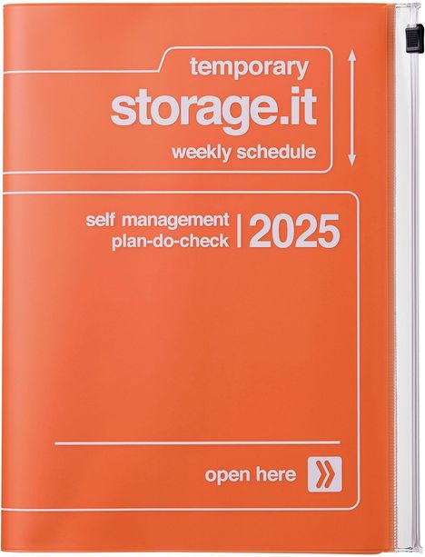 MARK'S 2024/2025 Taschenkalender A5 vertikal, Storage it // Orange, Buch