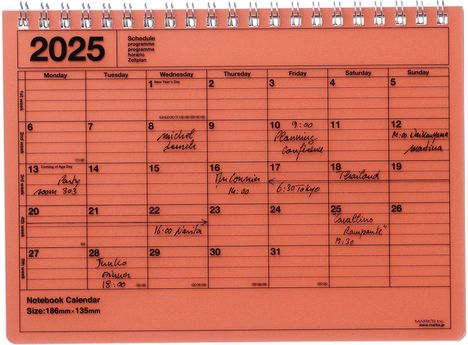 MARK'S 2025 Tischkalender S // Orange, Kalender