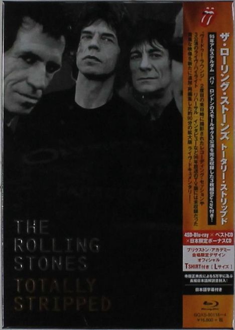The Rolling Stones: Totally Stripped (Limited-Deluxe-Edition), 4 Blu-ray Discs, 2 CDs und 1 T-Shirt