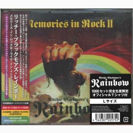 Rainbow: Memories In Rock II +Bonus (3CD + DVD + Shirt Gr.L), 3 CDs, 1 DVD und 1 T-Shirt