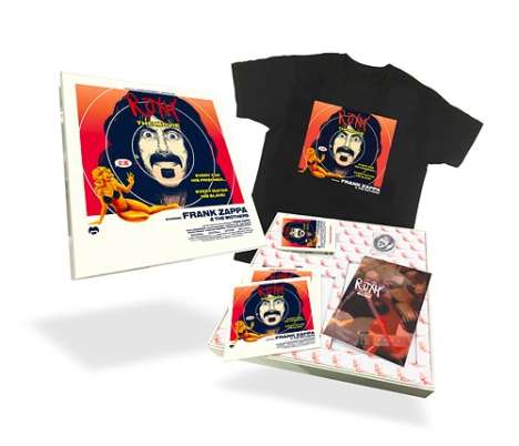 Frank Zappa (1940-1993): Roxy - The Movie (Blu-ray + CD + Cassette + T-Shirt) (Box im LP-Format), 1 Blu-ray Disc, 1 CD, 1 MC und 1 T-Shirt