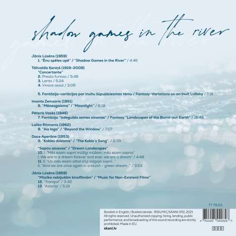 Shadow Games in the River - Lettische Flötenmusik, CD