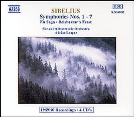 Jean Sibelius (1865-1957): Symphonien Nr.1-7, 4 CDs