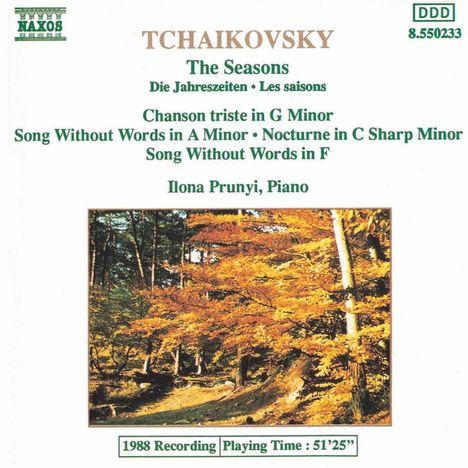 Peter Iljitsch Tschaikowsky (1840-1893): Die Jahreszeiten op.37b (Fass.f.Klavier), CD