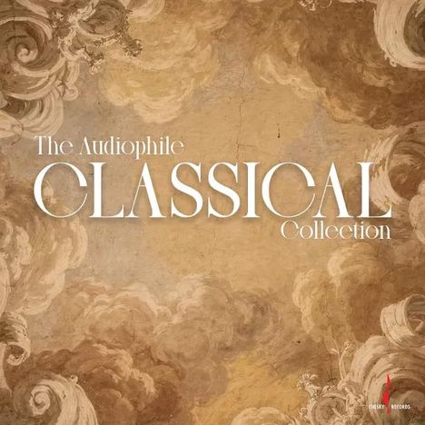„The Audiophile Classical Collection“ in weißen Buchstaben auf einem gemäldeartigen Hintergrund mit wolkigem Muster.