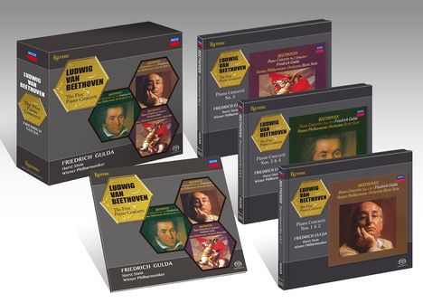 Ludwig van Beethoven (1770-1827): Klavierkonzerte Nr.1-5, 3 Super Audio CDs