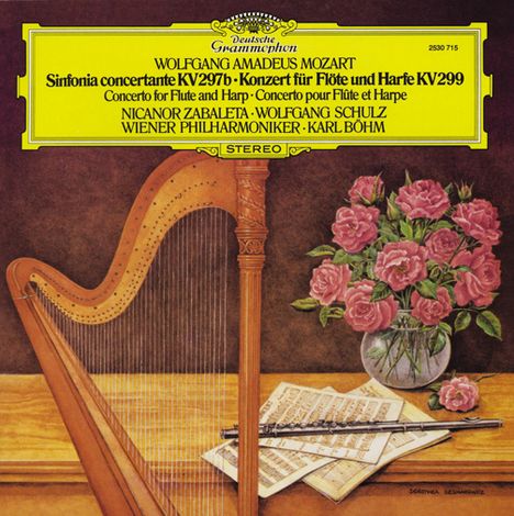 Wolfgang Amadeus Mozart (1756-1791): Konzert für Flöte &amp; Harfe KV 299 (120g), LP