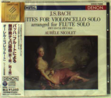 Johann Sebastian Bach (1685-1750): Cellosuiten BWV 1007 &amp; 1010 (arr. für Flöte), CD