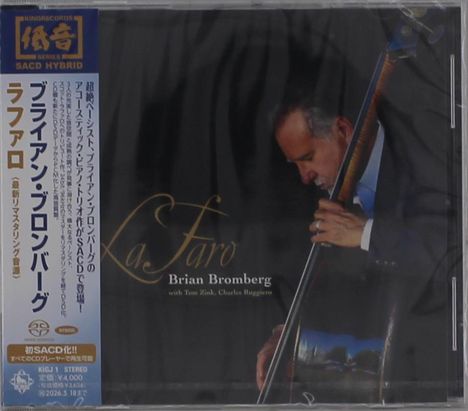Texte: "La Faro", "Brian Bromberg", japanische Schriftzeichen. Ein Mann spielt Kontrabass.