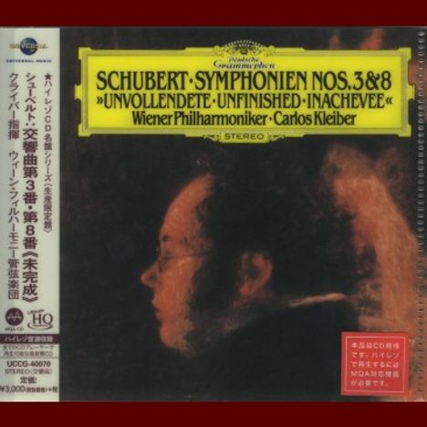 Franz Schubert (1797-1828): Symphonien Nr.3 &amp; 8 ("Unvollendete") (Ultimate High Quality CD), CD