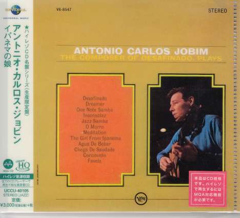 Antonio Carlos (Tom) Jobim (1927-1994): The Composer Of Desafinado, Plays (UHQ-CD/MQA-CD) (Reissue) (Limited-Edition), CD