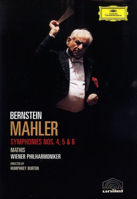 "BERNSTEIN, MAHLER, SYMPHONIES NOS. 4, 5 & 6, MATHIS, WIENER PHILHARMONIKER, DIRECTED BY HUMPHREY BURTON." Ein Dirigent.