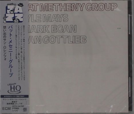 "PAT METHENY GROUP, LYLE MAYS, MARK EGAN, DAN GOTTLIEB" in großer Schrift, daneben japanische Schriftzeichen.