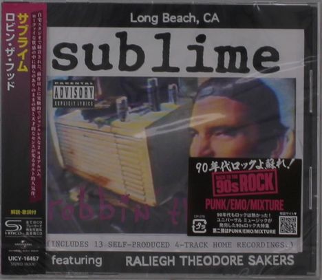 CD-Cover von "sublime" aus Long Beach, CA. Enthält "PUNK/EMO/MIXTURE" Label. Foto eines Mannes mit Baseballkappe.