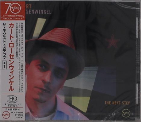 Texte: "THE NEXT STEP", "ヴァーヴ", "カート・ローゼンウィンケル". Ein Mann mit Hut, dunkler Hintergrund.