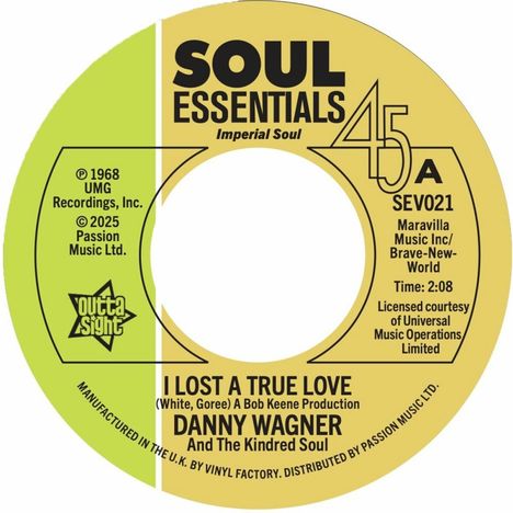 Danny Wagner: I Lost A True Love / This Thing Called Love, Single 7"