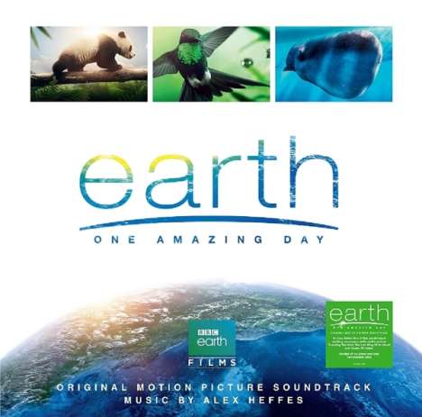 Filmmusik: Earth: One Amazing Day (180g) (Limited-Numbered-Edition) (Blue &amp; Green Translucent Vinyl), 2 LPs