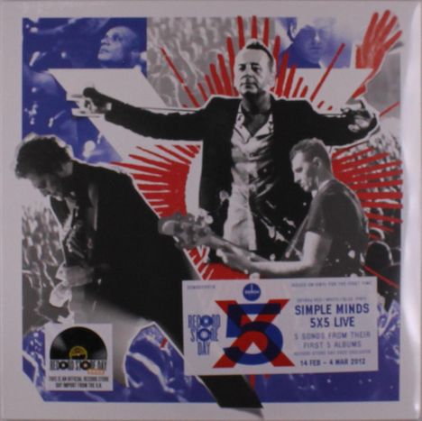 Simple Minds: 5 X 5 Live (RSD 2022) (180g) (Red/White/Blue Vinyl), 3 LPs