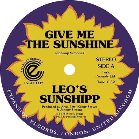 Leo's Sunshipp: Give Me The Sunshine / I'm Back For More, Single 12"