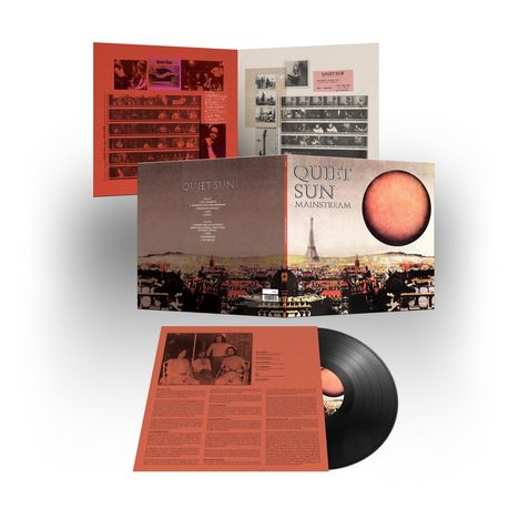 „Quiet Sun Mainstream“ steht auf dem Albumcover. Es zeigt eine Stadt mit einem großen orangen Kreis am Himmel.