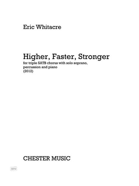 Eric Whitacre: Higher, Faster, Stronger (Percussion/Piano Parts), Noten