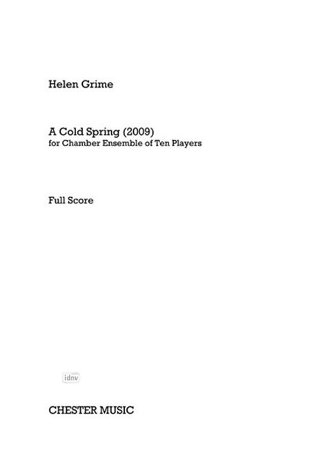 Helen Grime: Helen Grime: A Cold Spring (Score), Noten