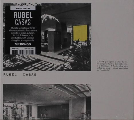 RUBEL CASAS. Ein Etikett beschreibt ein Album aus 2018, veröffentlicht außerhalb Brasiliens und Japans, mit Streichorchester.