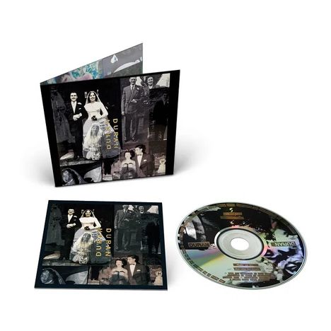 Cover und CD mit "Duran Duran"-Text, zeigen Schwarz-Weiß-Fotos vornehmer Pärchen, nostalgisches Design.