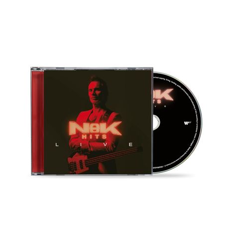 Cover mit der Aufschrift "NeaK HITS LIVE". Ein Mann in Rot hält eine Gitarre. CD daneben sichtbar.