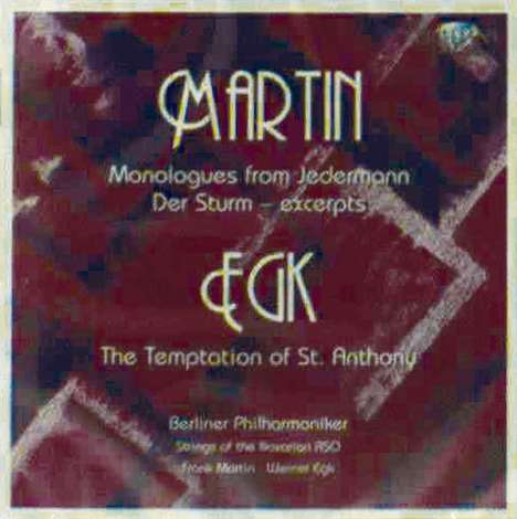 Frank Martin (1890-1974): 6 Monologe aus "Jedermann", CD