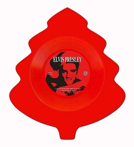 Elvis Presley (1935-1977): I'll Be Home For Christmas (Limited Christmas Tree Shaped Edition) (Red Vinyl), Single 7"