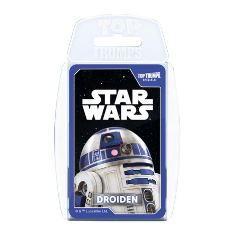 "STAR WARS", "DROIDS", transparent Verpackung, Illustration von einem bekannten blau-weißen Roboter.