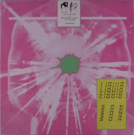 "Cold Blow & Musique Pour La Danse present." Pink Hintergrund, zentrale grüne Form mit weißen Strahlen.