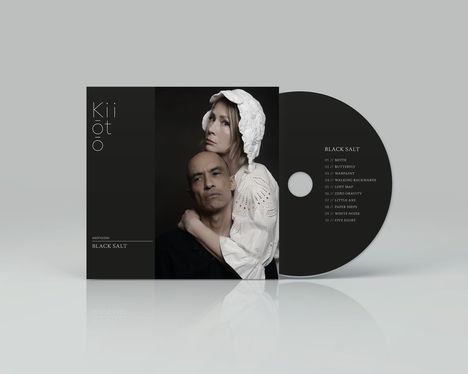 CD-Cover und -Disk mit schwarzer Schrift. Albumtitel: "BLACK SALT". Songs: 10 Titel. Personen-Portrait: Zwei Menschen.