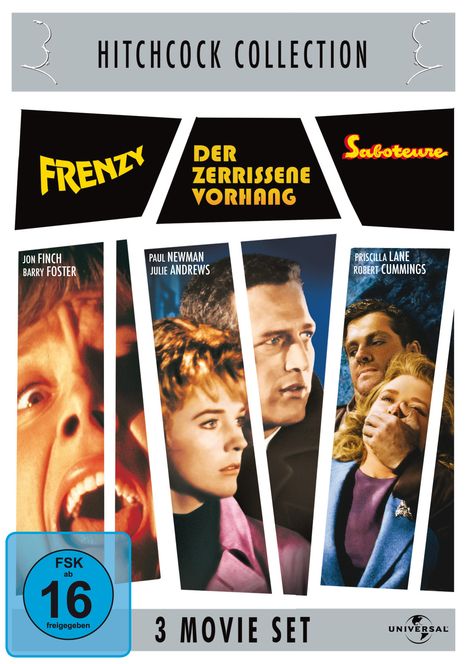 Hitchcock: Frenzy / Der zerrissene Vorhang / Saboteur, 3 DVDs