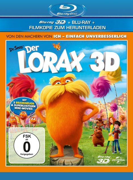 Der Lorax (3D &amp; 2D Blu-ray), 2 Blu-ray Discs