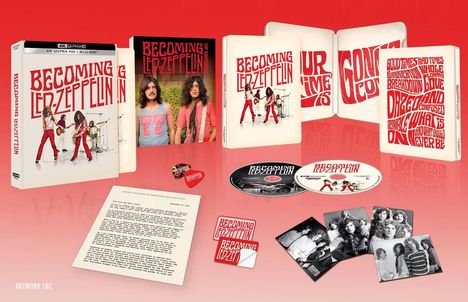 Becoming Led Zeppelin (Ultra HD Blu-ray & Blu-ray im Steelbook) (UK Import), 1 Ultra HD Blu-ray und 1 Blu-ray Disc
