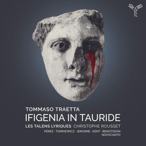 „TOMMASO TRAETTA: IFIGENIA IN TAURIDE. LES TALENS LYRIQUES, CHRISTOPHE ROUSSET.“ Antike Büste mit roter Träne.