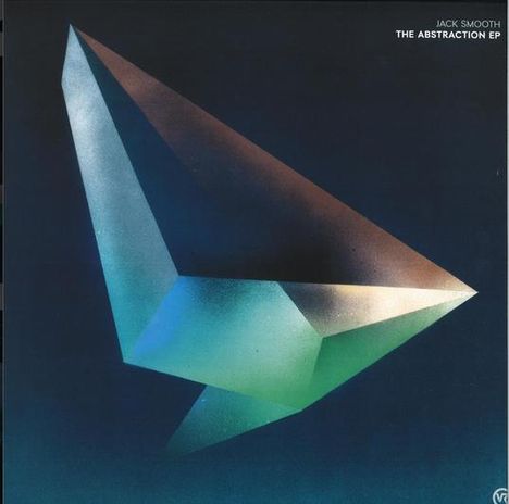 Text: "JACK SMOOTH THE ABSTRACTION EP". Eine abstrakte, geometrische Form in Blau und Braun auf dunklem Hintergrund.