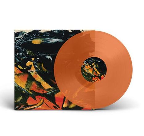 "Artifacts of Ambient" steht in weißem Text. Eine orangefarbene Schallplatte liegt halb auf einem abstrakten Cover.