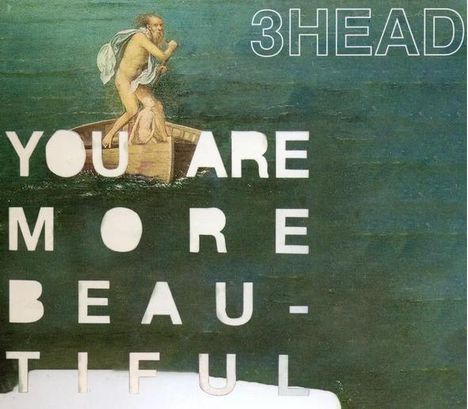 3HEAD. YOU ARE MORE BEAUTIFUL. Illustration eines Mannes in einem kleinen Boot auf dem Wasser.