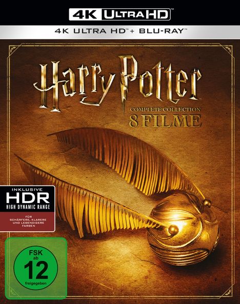 Harry Potter Complete Collection (8 Filme) (Ultra HD Blu-ray &amp; Blu-ray), 8 Ultra HD Blu-rays und 8 Blu-ray Discs