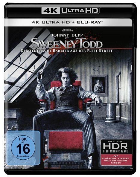 Sweeney Todd (Ultra Blu-ray & Blu-ray), 1 Ultra HD Blu-ray und 1 Blu-ray Disc