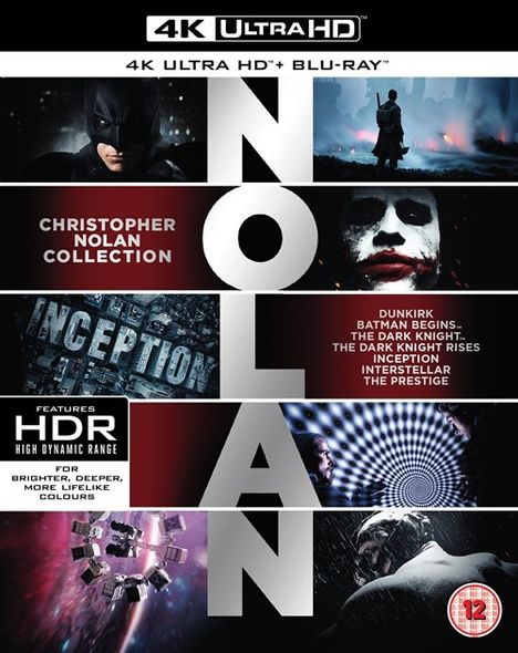 Christopher Nolan 4K Ultra HD Collection (Ultra HD Blu-ray &amp; Blu-ray) (UK Import), 7 Ultra HD Blu-rays und 14 Blu-ray Discs