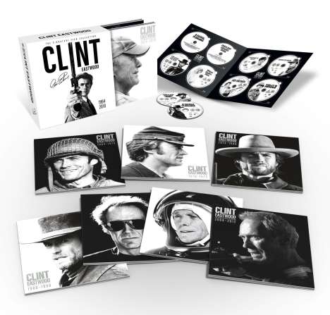 Clint Eastwood Signature Film Collection (UK Import), 56 Blu-ray Discs und 7 DVDs