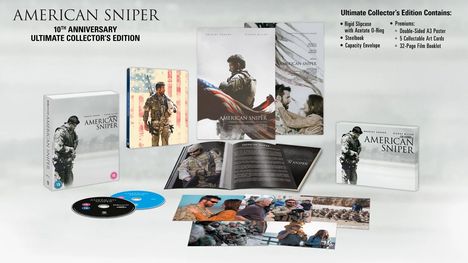 American Sniper (10th Anniversary Ultimate Collectors Edition) (Ultra HD Blu-ray &amp; Blu-ray im Steelbook) (UK Import), 1 Ultra HD Blu-ray und 1 Blu-ray Disc