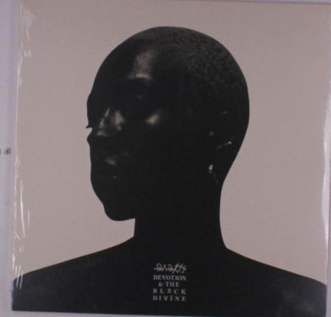 Text: "DEVOTION & THE BLACK DIVINE". Silhouette eines Kopfes vor einem hellen Hintergrund.