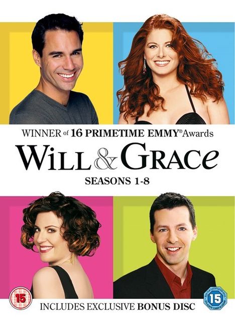 Will &amp; Grace Season 1-8 (Complete Collection) (UK Import), 33 DVDs