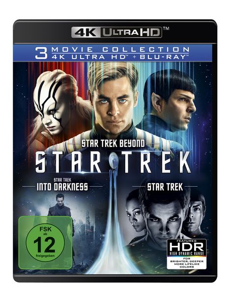 Star Trek: Three Movie Collection (Ultra HD Blu-ray &amp; Blu-ray), 3 Ultra HD Blu-rays und 3 Blu-ray Discs