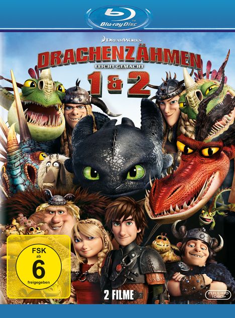 Drachenzähmen leicht gemacht 1 & 2 (Blu-ray), 2 Blu-ray Discs